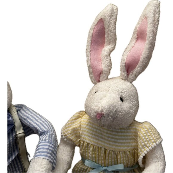 Pottery Barn Kids 32” Bunny Rabbit Set Couple Easter Freestanding Decor RARE Tag - Picture 7 of 16